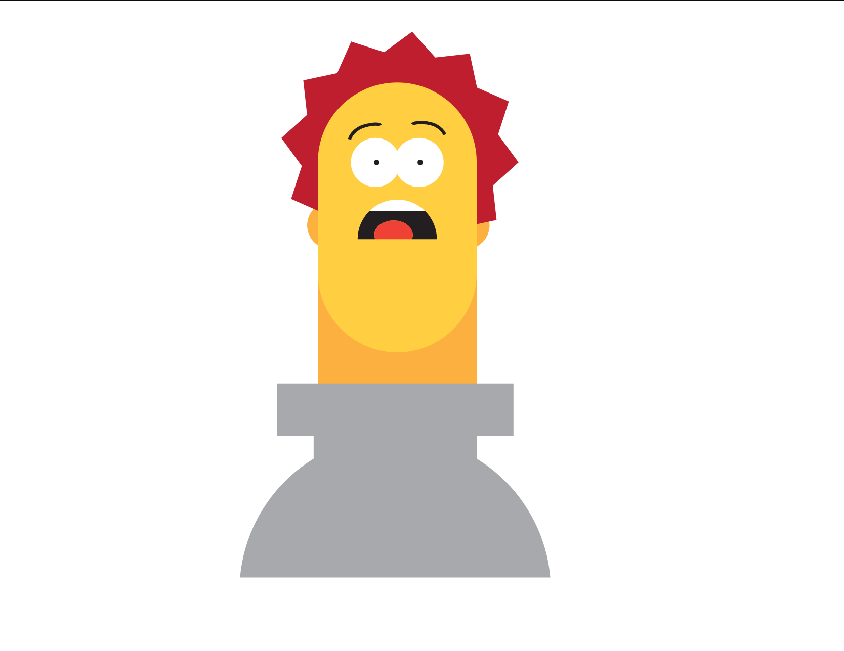 Illustrated person making a face