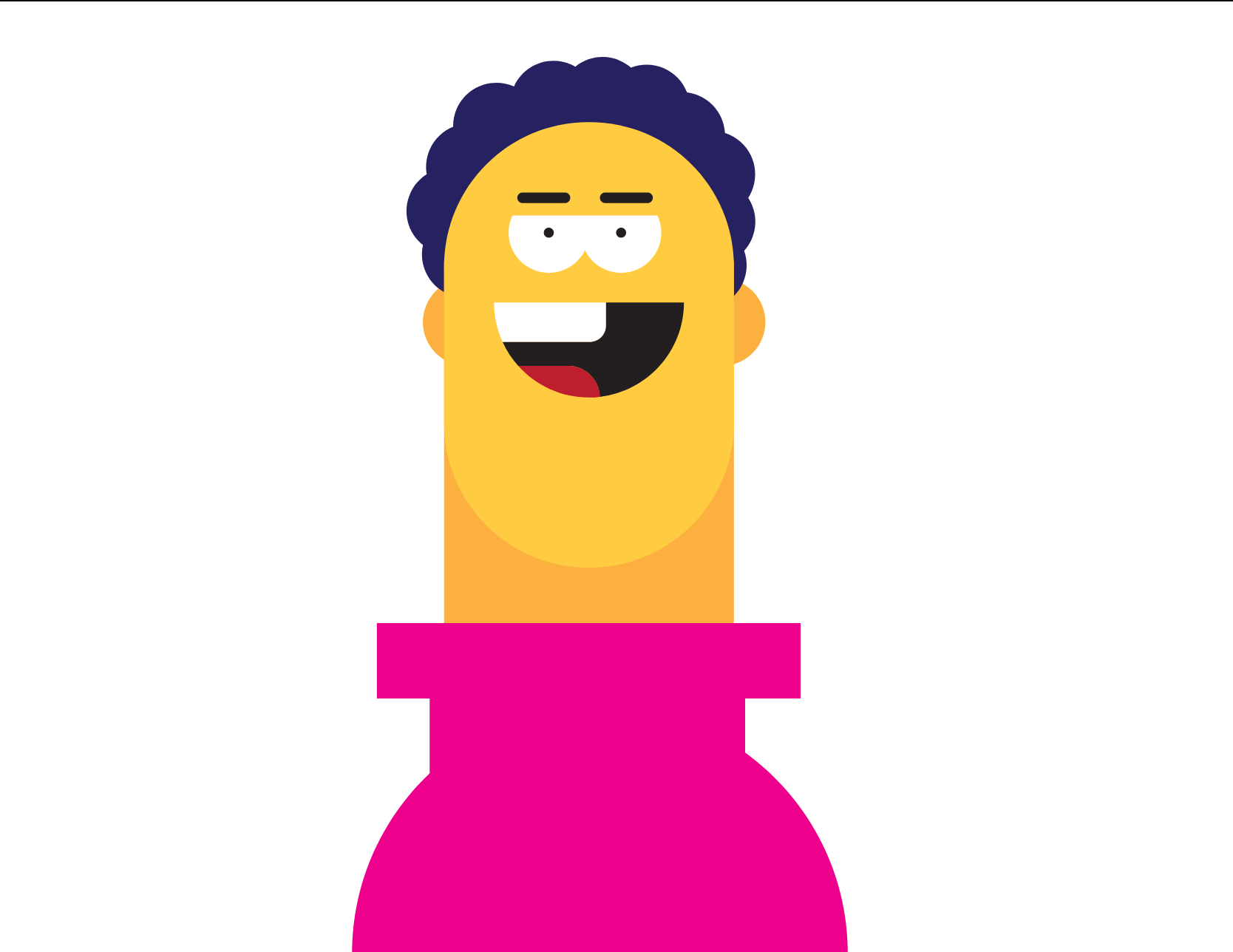 Illustrated person making a face